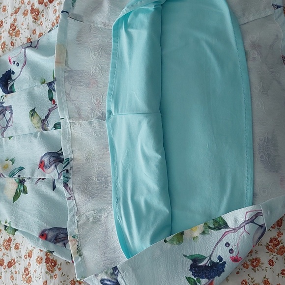 Blue, printed, dress - Picture 6 of 6